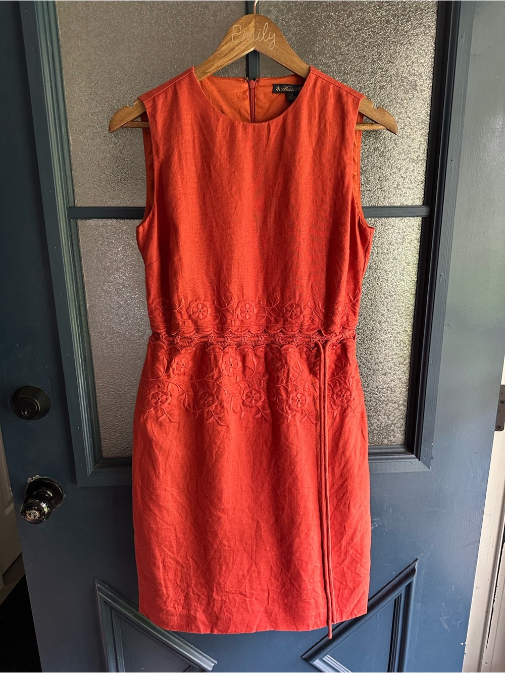 Brooks Brothers Sleeveless Embroidered Sheath Dress